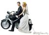 Porzellan Brautpaar auf grossem Motorrad