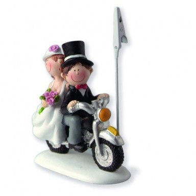 Brautpaar auf Motorrad mit Clip