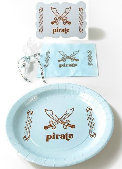 Piraten Set - Pappteller, Servietten und Tischset