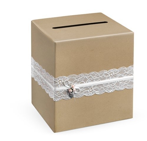 Briefbox Kartenbox Hochzeitsbox natur verziert